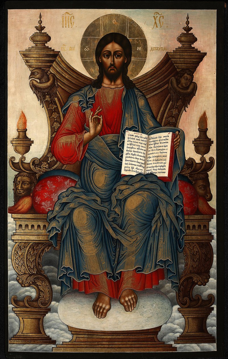 De Verlosser op de troon door Mikhail Alexeyevich Soplyakov