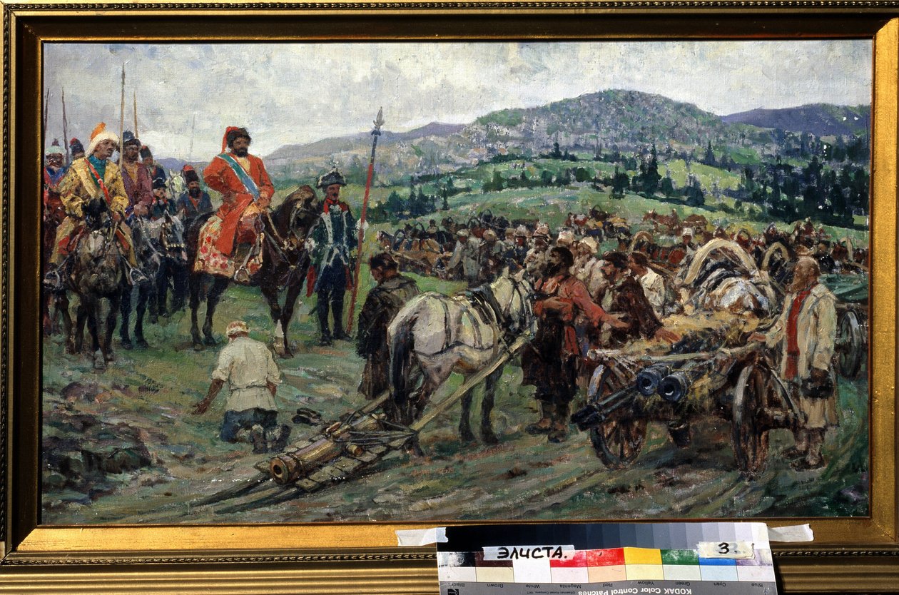 Assistentie aan de leider van de Revolte des Paysans Emelian Ivanovitch Pougatchev door Mikhail Ivanovich Avilov