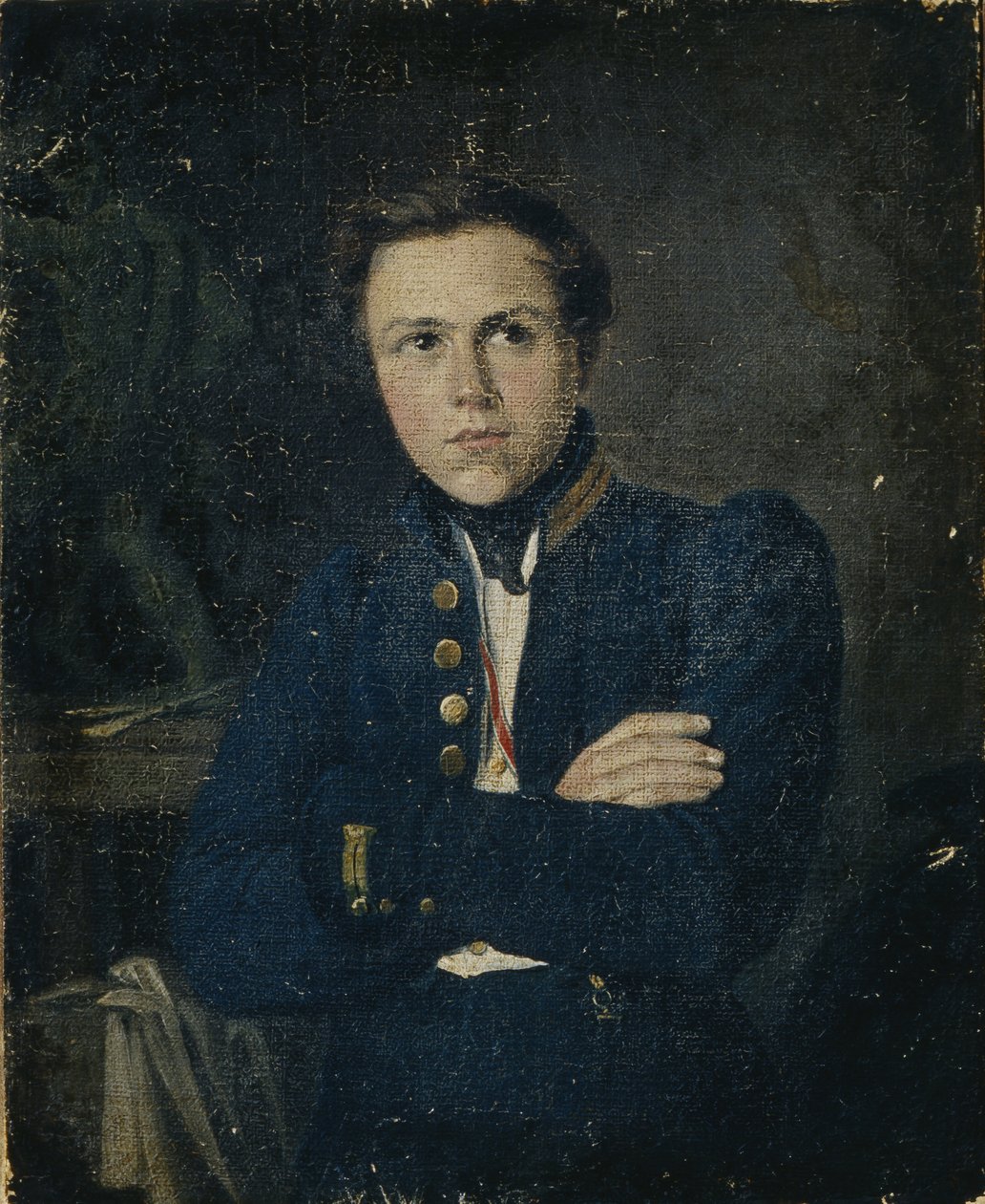 Portret van de beeldhouwer Alexander Ivanovich Terebenev 1812-1859 door Mikhail Ivanovich Skotti