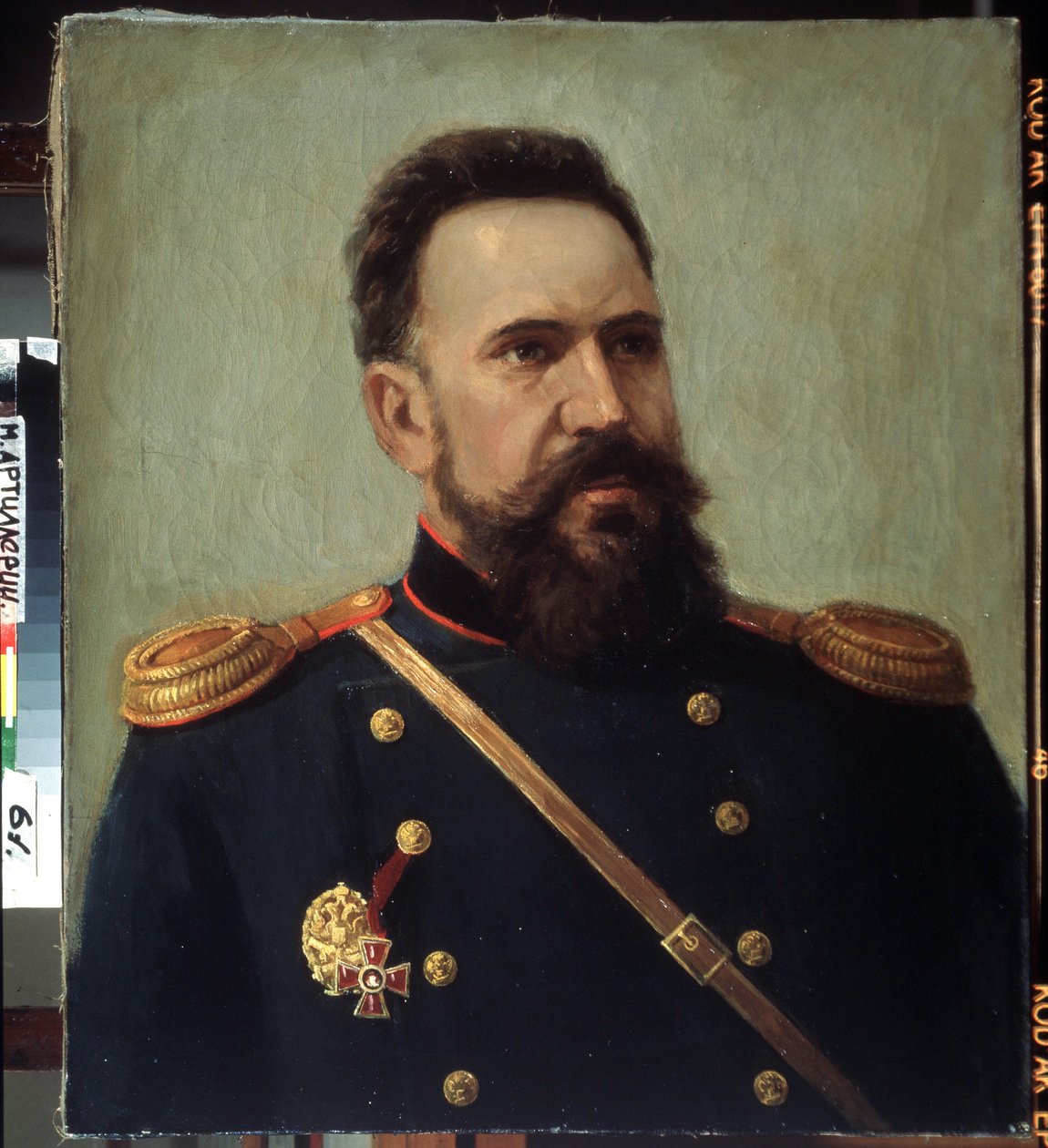 Portret van de militair en ingenieur Sergei Mosin (1849-1902) uitvinder van het Mosin-Nagant geweer - Schilderij van Mikhail Gerets (1900-1942) 1941 Staats Centraal Artilleriemuseum, Sint-Petersburg door Mikhail Petrovich Gerets