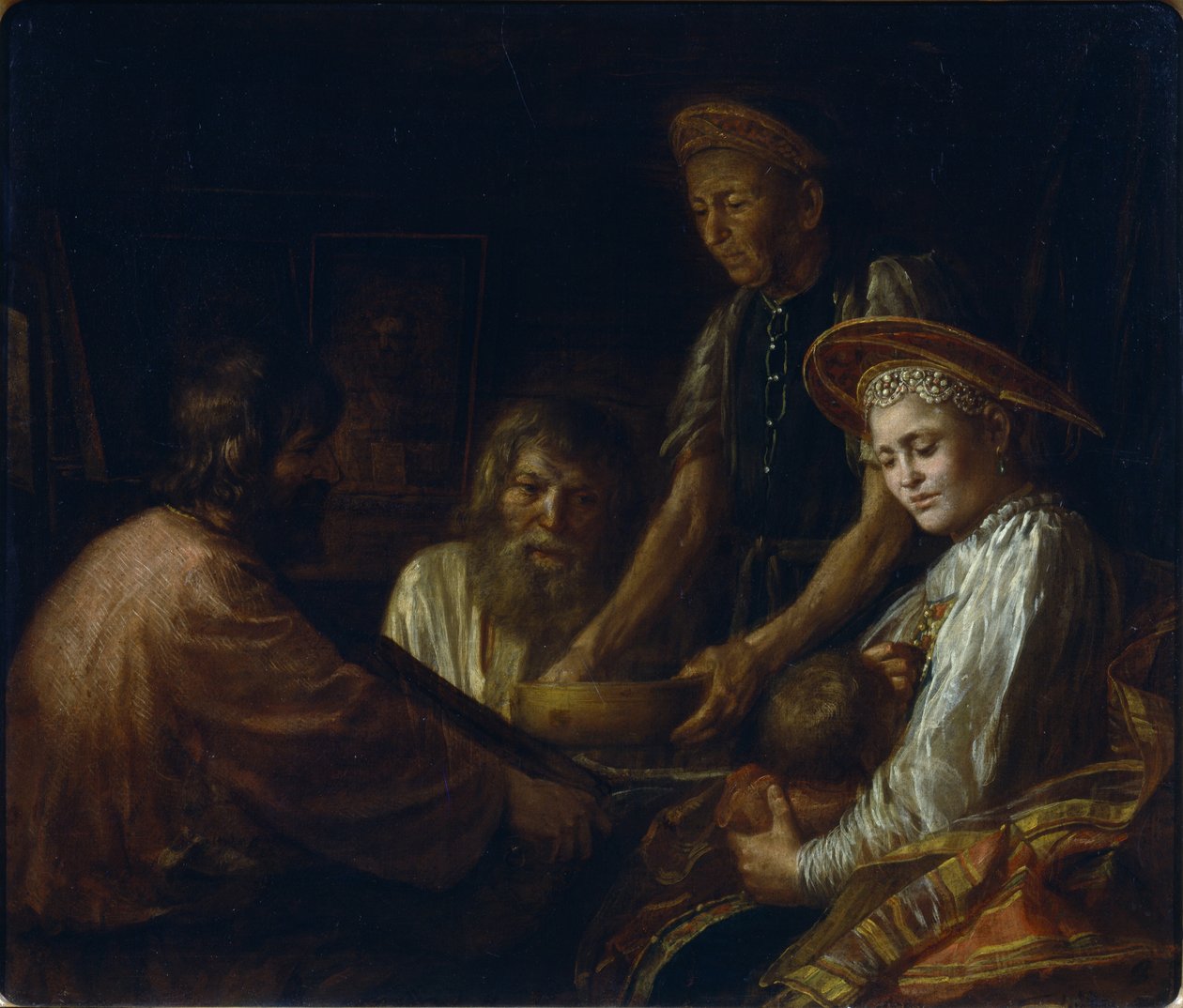 Boerenmaaltijd, 1774 door Mikhail Shibanov