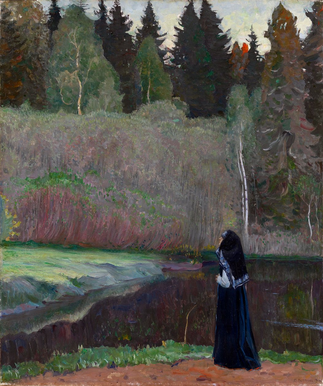 De nachtegaal zingt door Mikhail Vasilievich Nesterov