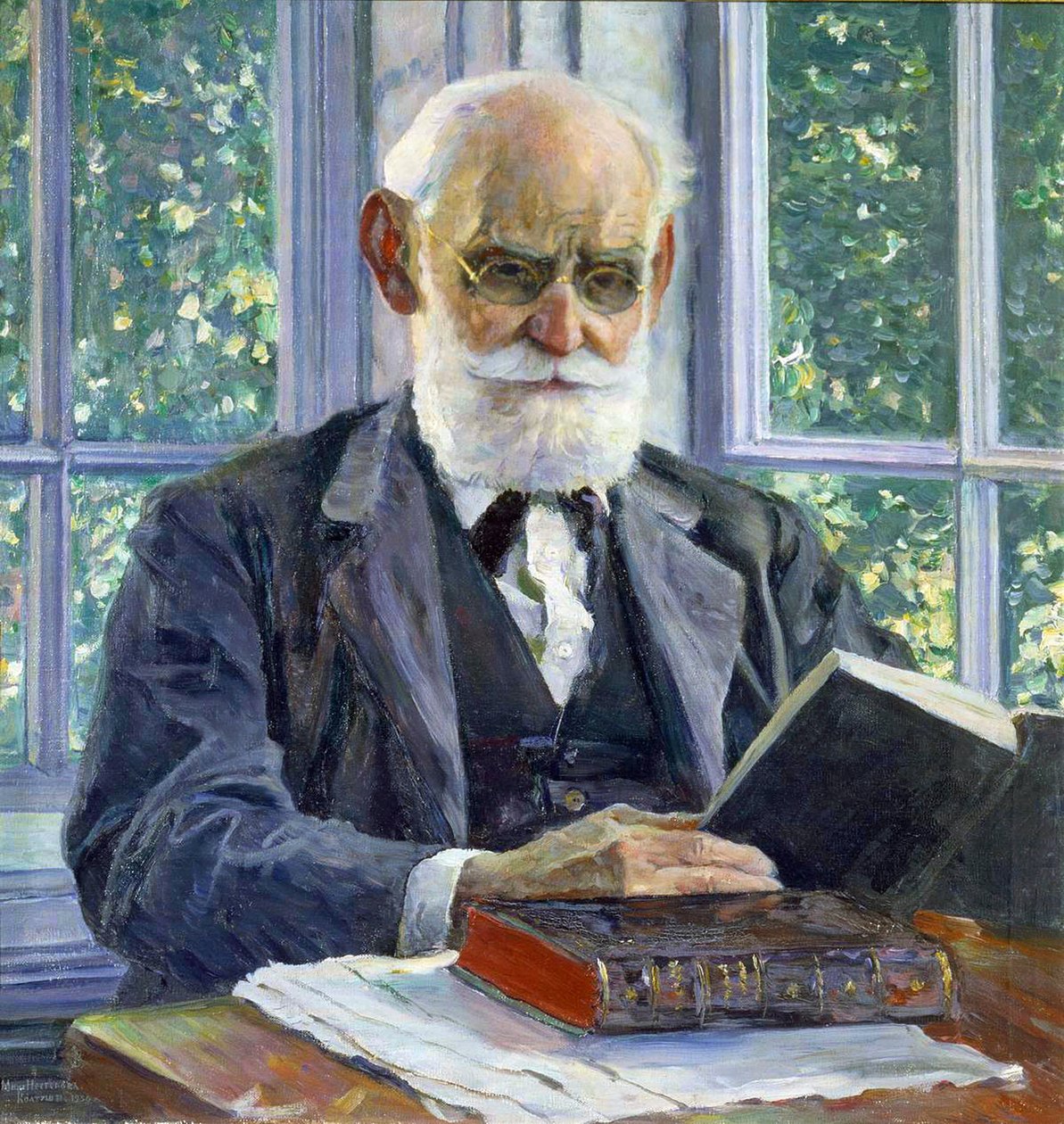Portret van de fysioloog, psycholoog en arts Ivan P. Pavlov, 1849-1936, 1930 door Mikhail Vasilyevich Nesterov