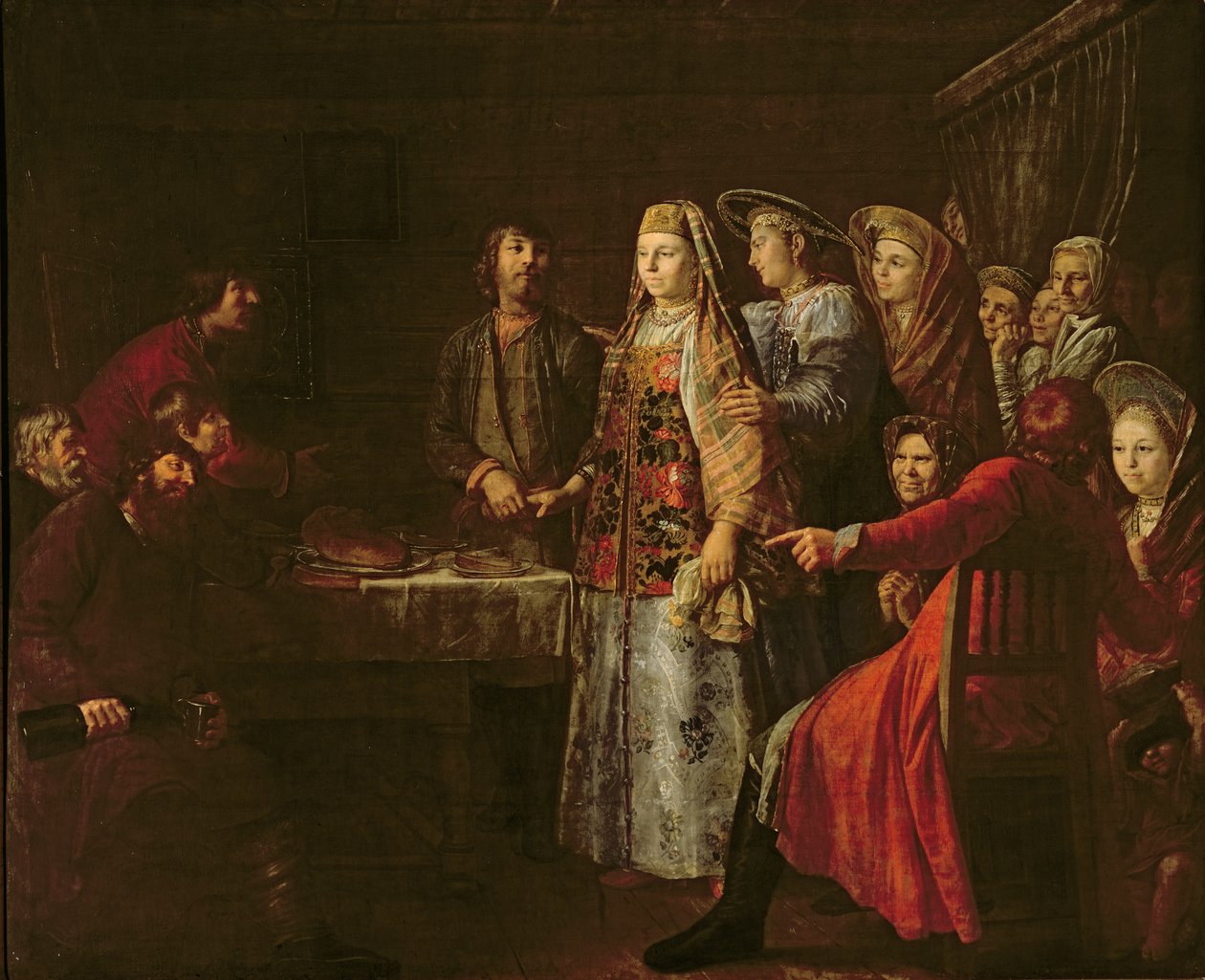 Het Huwelijksakkoord Vieren, 1777 door Mikhail Shibanov