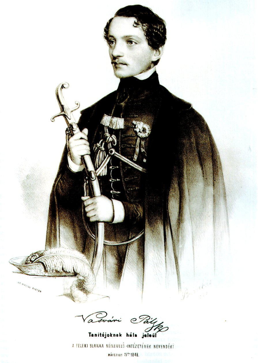 Portret van Pál Vasvári door Miklós Barabás