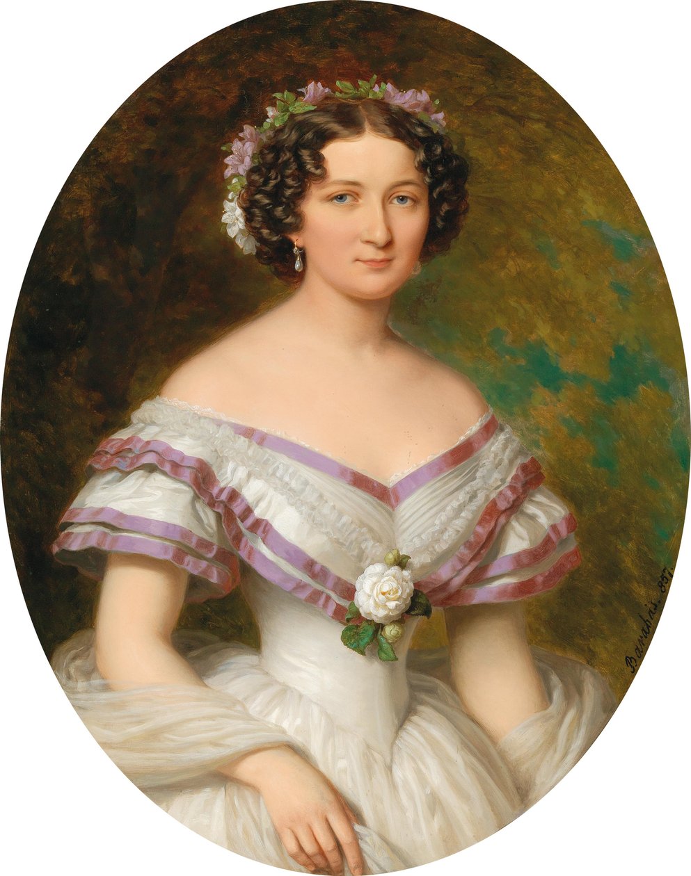 Portret van gravin Maria Gabriella Josepha Anna Szápáry, geboren Atzél de Borosjenő door Miklós Barabás