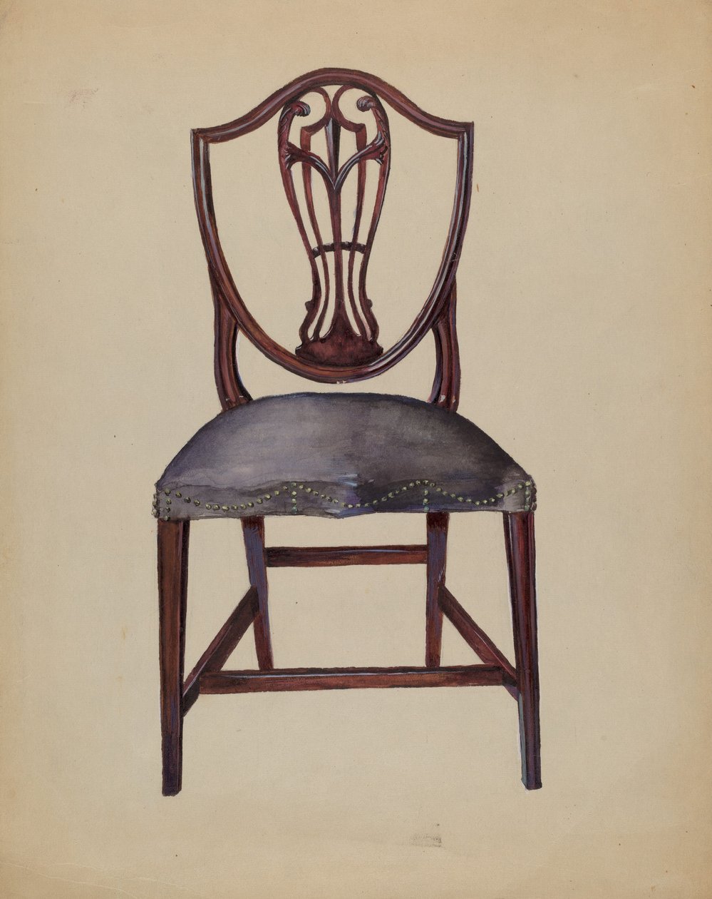 Stoel, c.1936 (aquarel en gouache op papier) door Mina Lowry