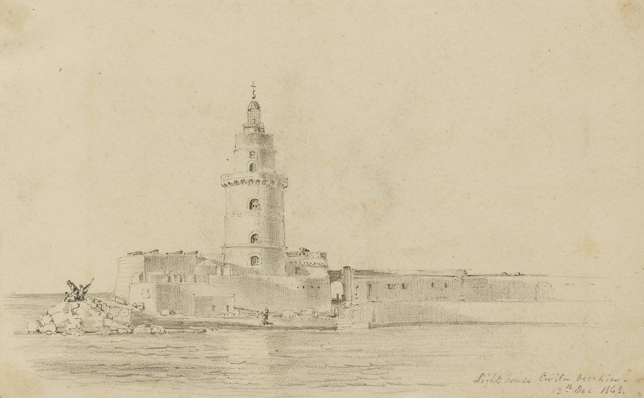 Vuurtoren, Civitavecchia door Miner Kilbourne Kellogg