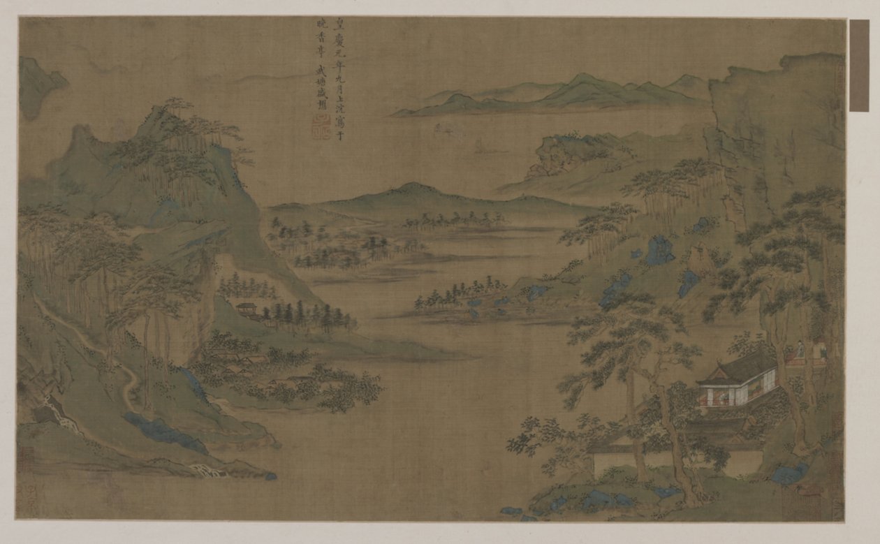 Een breed uitzicht op bergen en water door Ming Dynasty Chinese School