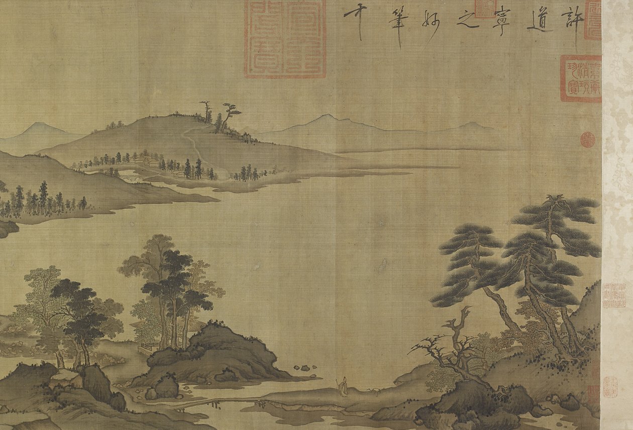 Herfstrivier in de Regen en Wolken door Ming Dynasty Chinese School
