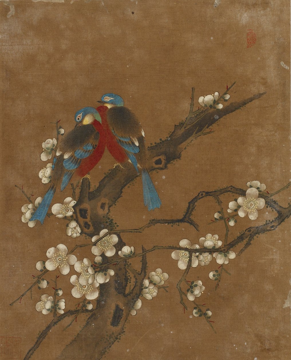 Tien afbeeldingen van vogels en bloemen (kleur op zijde) door Ming Dynasty Chinese School