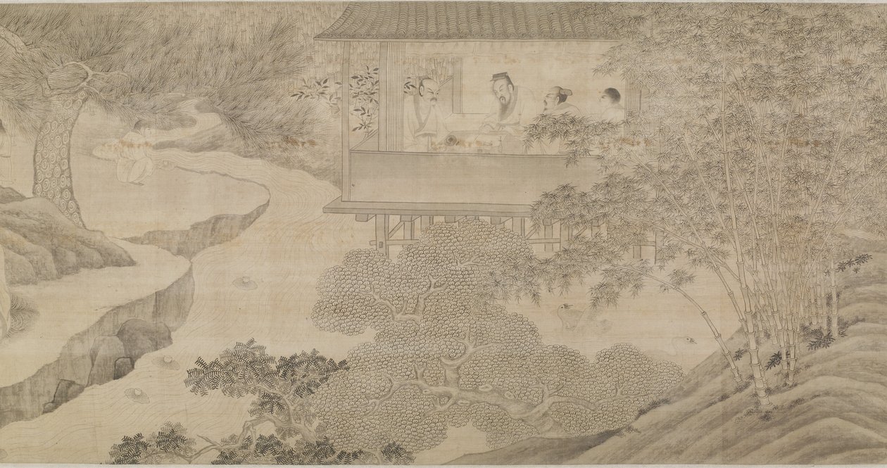 De Bijeenkomst bij het Orchideeën Paviljoen door Ming Dynasty Chinese School
