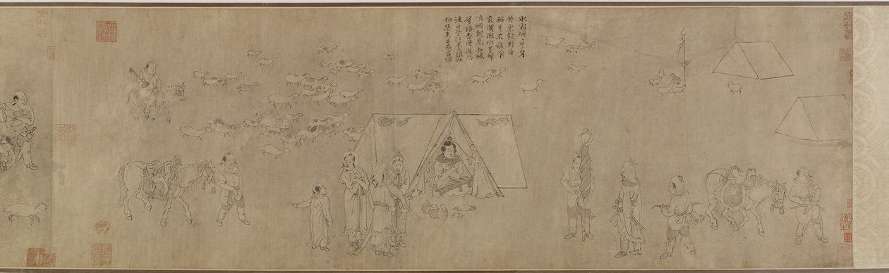 De gevangenschap van Cai Wenji, 14e-15e eeuw door Ming Dynasty Chinese School