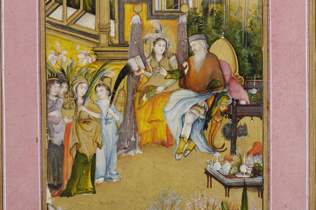 Detail van Salomo en de Koningin van Sheba, c.1760 door Mir Kalan Khan