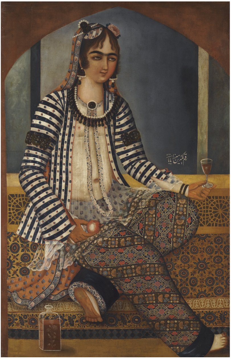 Portret van een Dame door Mirza Baba