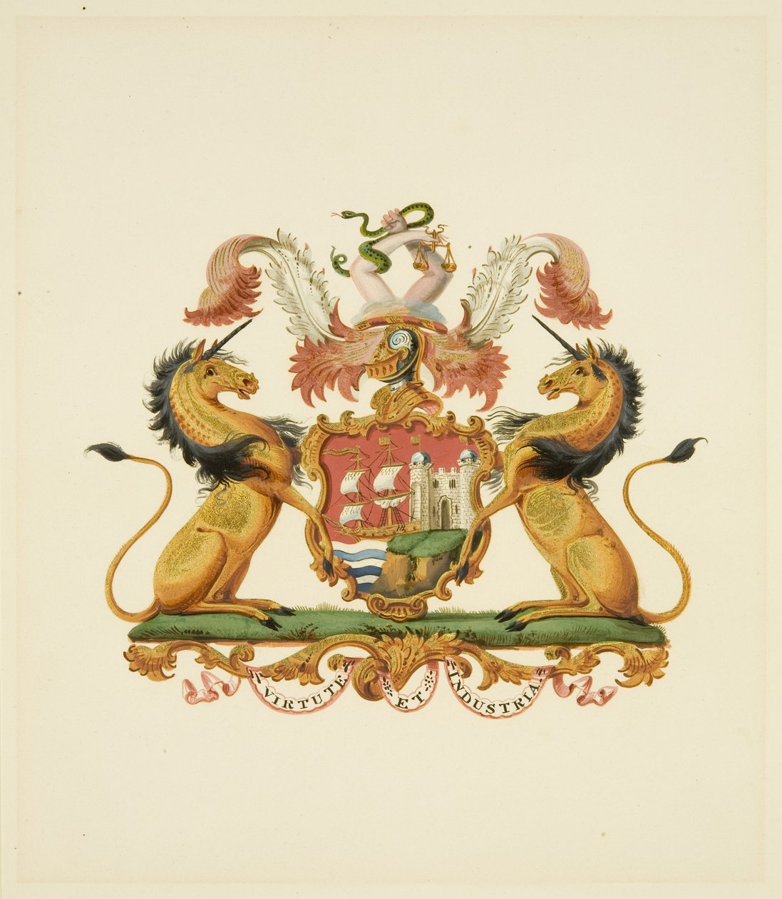 Wapens van de stad Bristol door Miss (attr.to) Braikenridge