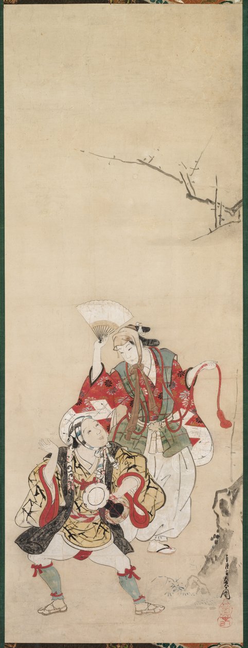 Lentendansers (Manzai) door Miyagawa Chōshun