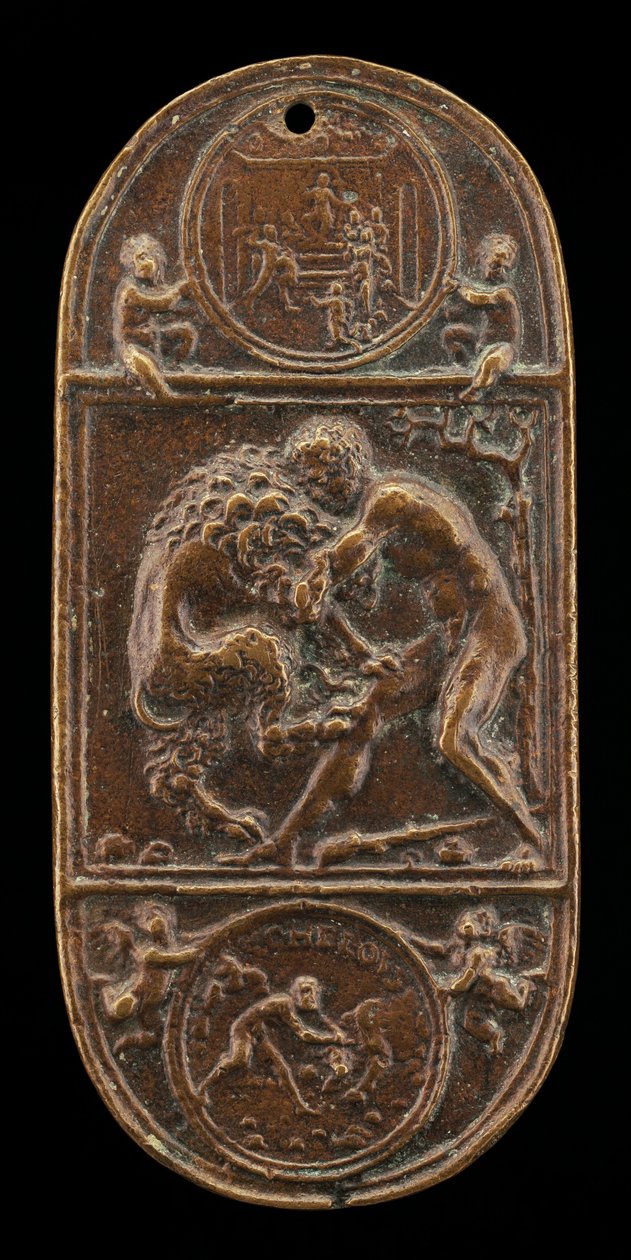 Hercules en de Nemeïsche Leeuw, eind 15e - begin 16e eeuw door Moderno