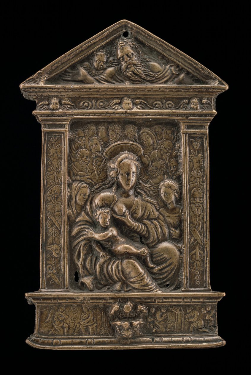 Madonna en Kind met Heiligen door Moderno