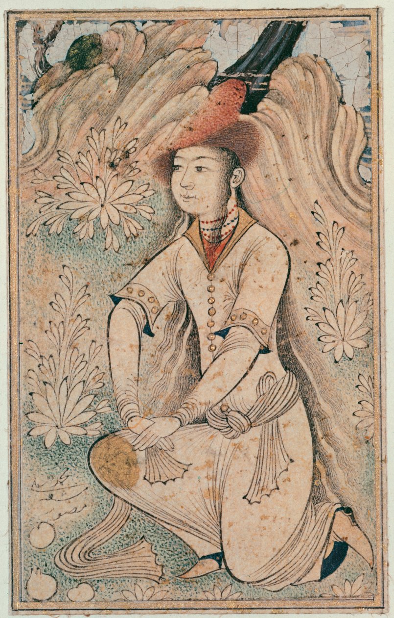 Meisje met een bontmuts, Qazvin School, Safavid-dynastie door Mohammedi