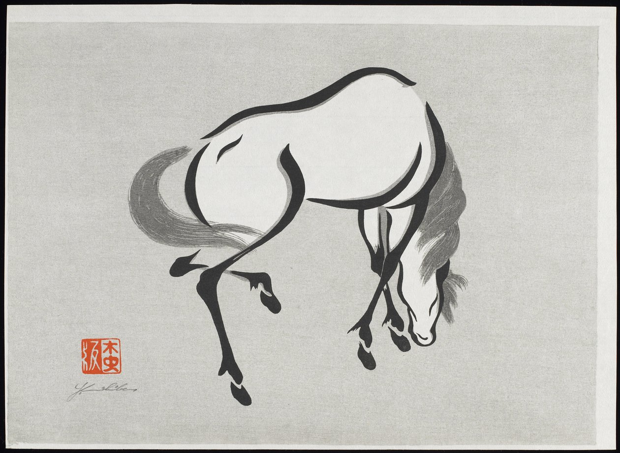 Paard (A) door Mokuchu Urushibara