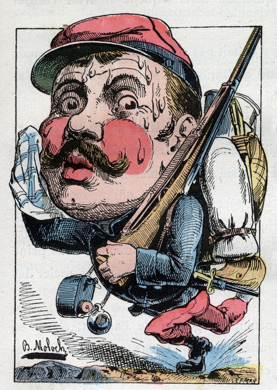 Allegorie van een reservist in de 19e eeuw door Moloch