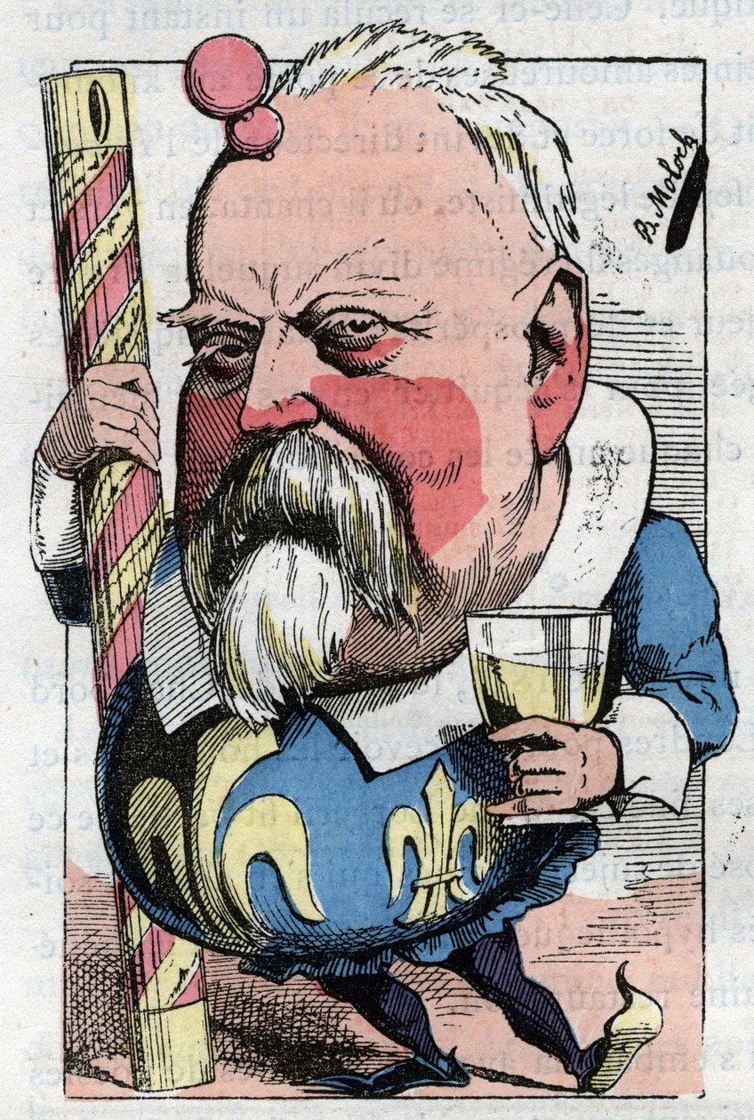 Cartoon door Burggraaf de Lorgeril (Hippolyte Louis), Franse politicus door Moloch