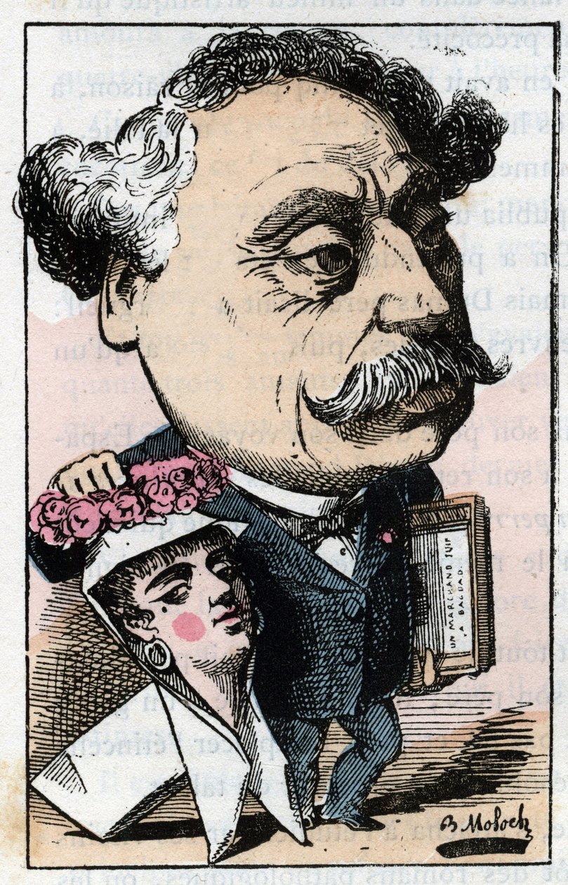 Portret van Alexandre Dumas Jr. (1824-1895) Franse schrijver door Moloch