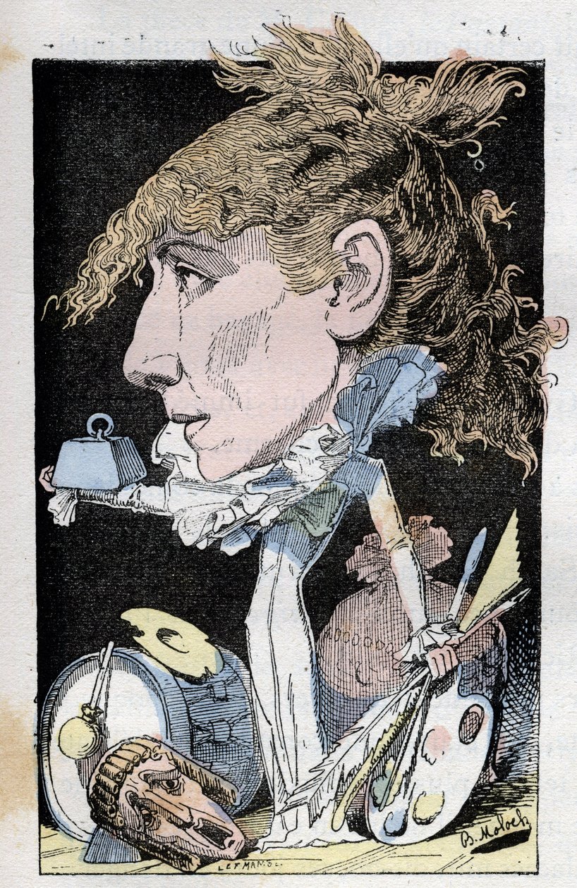 Portret van comédienne Henriette Rosine Bernard, bekend als Sarah Bernhardt (1844-1923) door Moloch