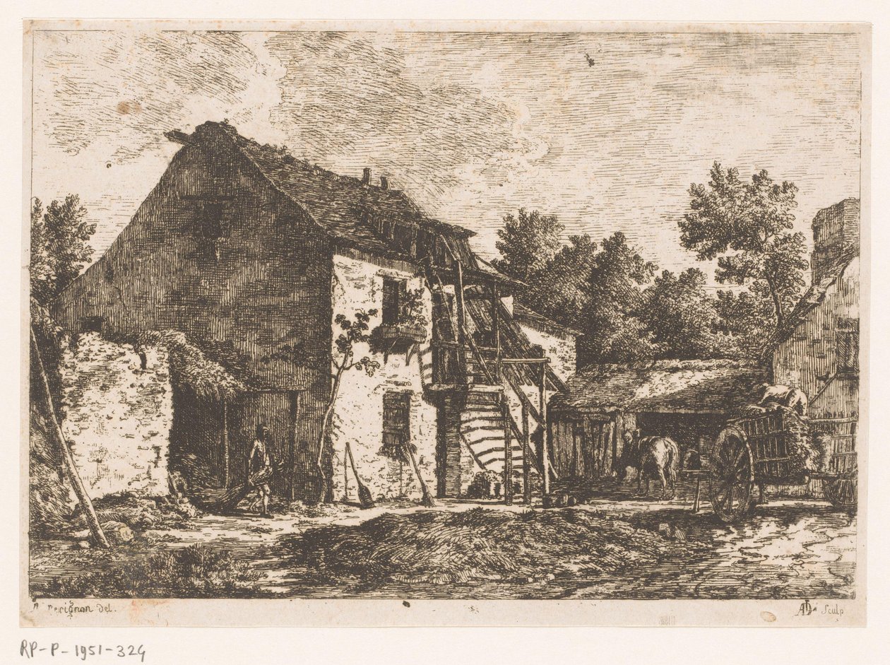 Boerderij door Monogrammist ADL (graveur)