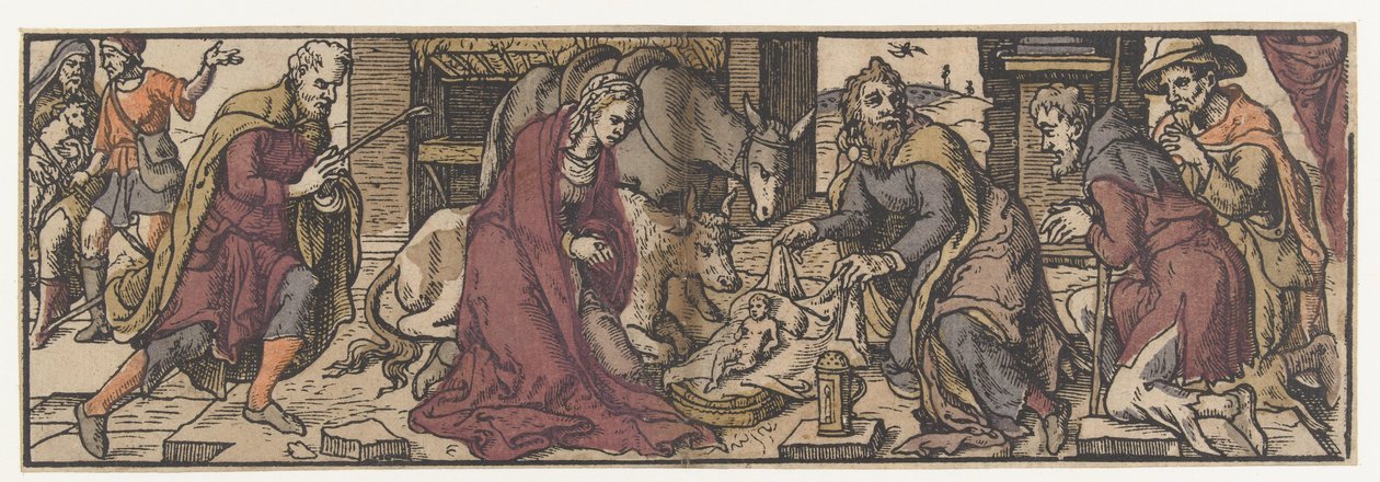 Aanbidding der herders door Monogrammist AI