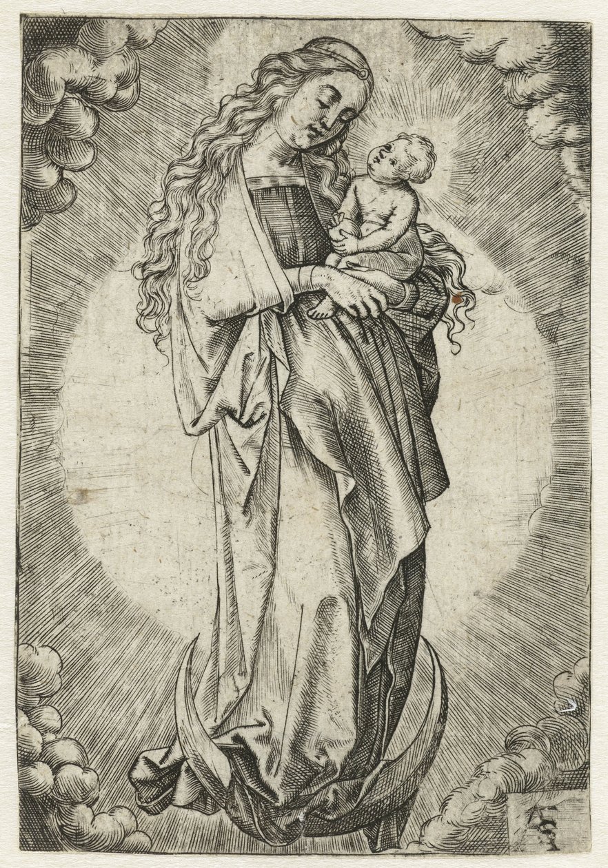 Maria met kind op een maansikkel door Monogrammist ASF