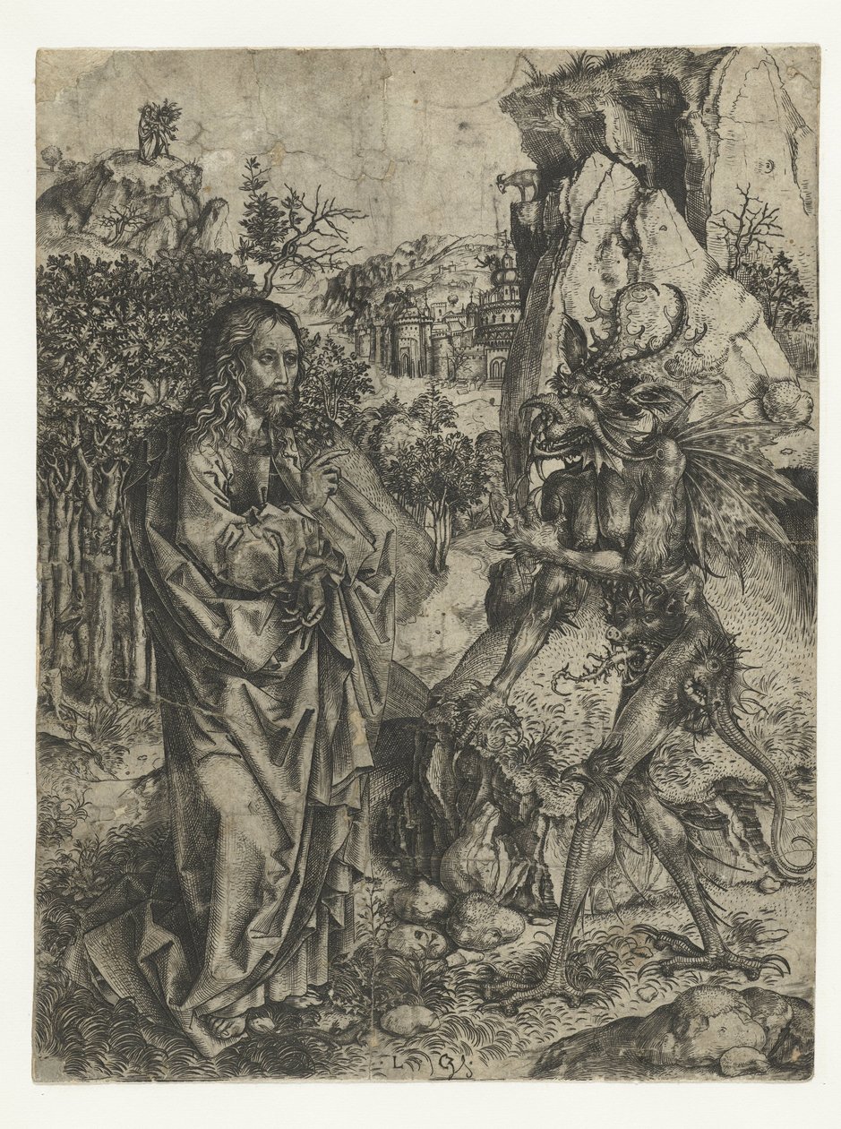 De verzoeking van Christus door Monogrammist LCZ