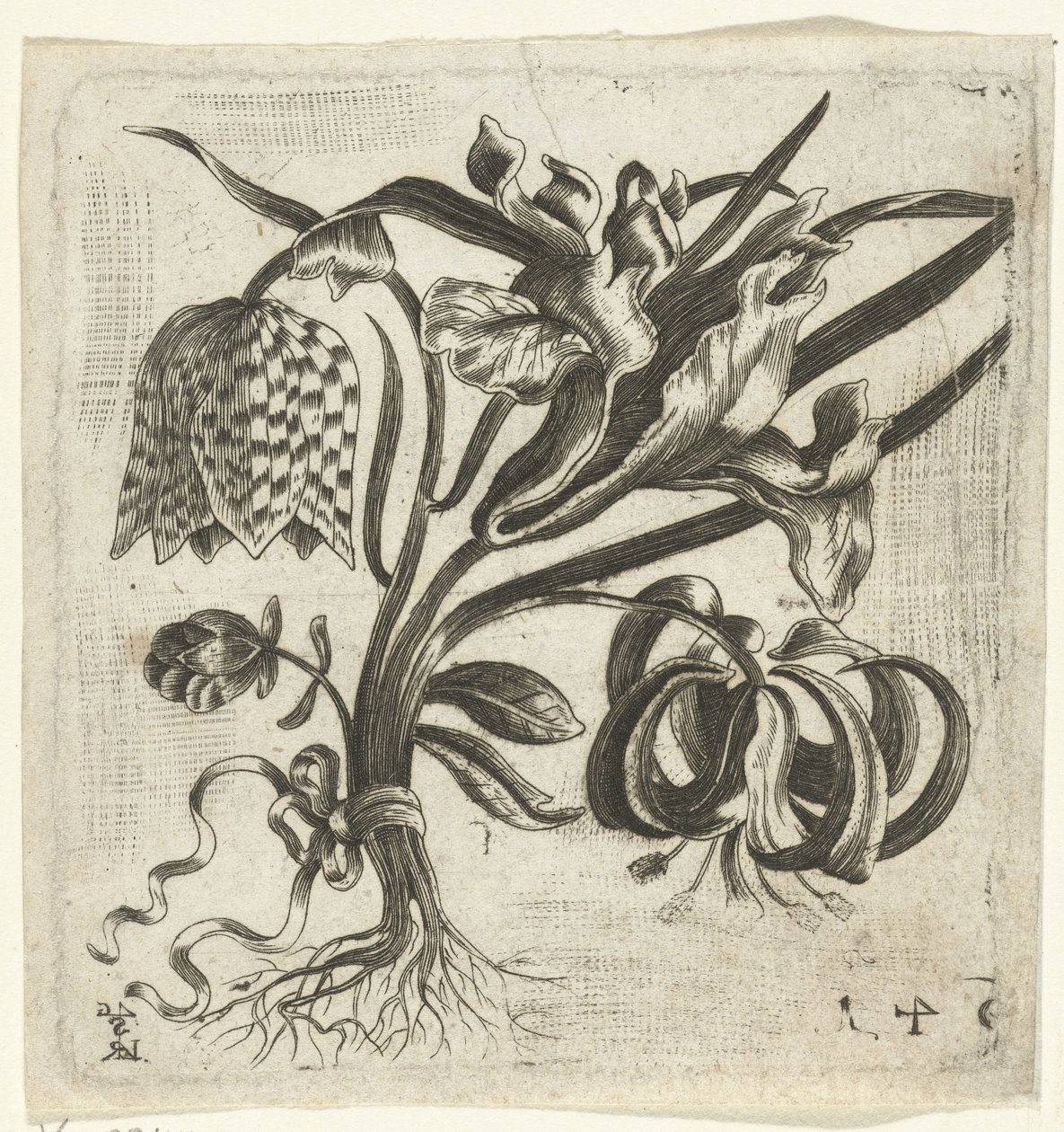 Klein boeket met bloemen door Monogrammist LRSG