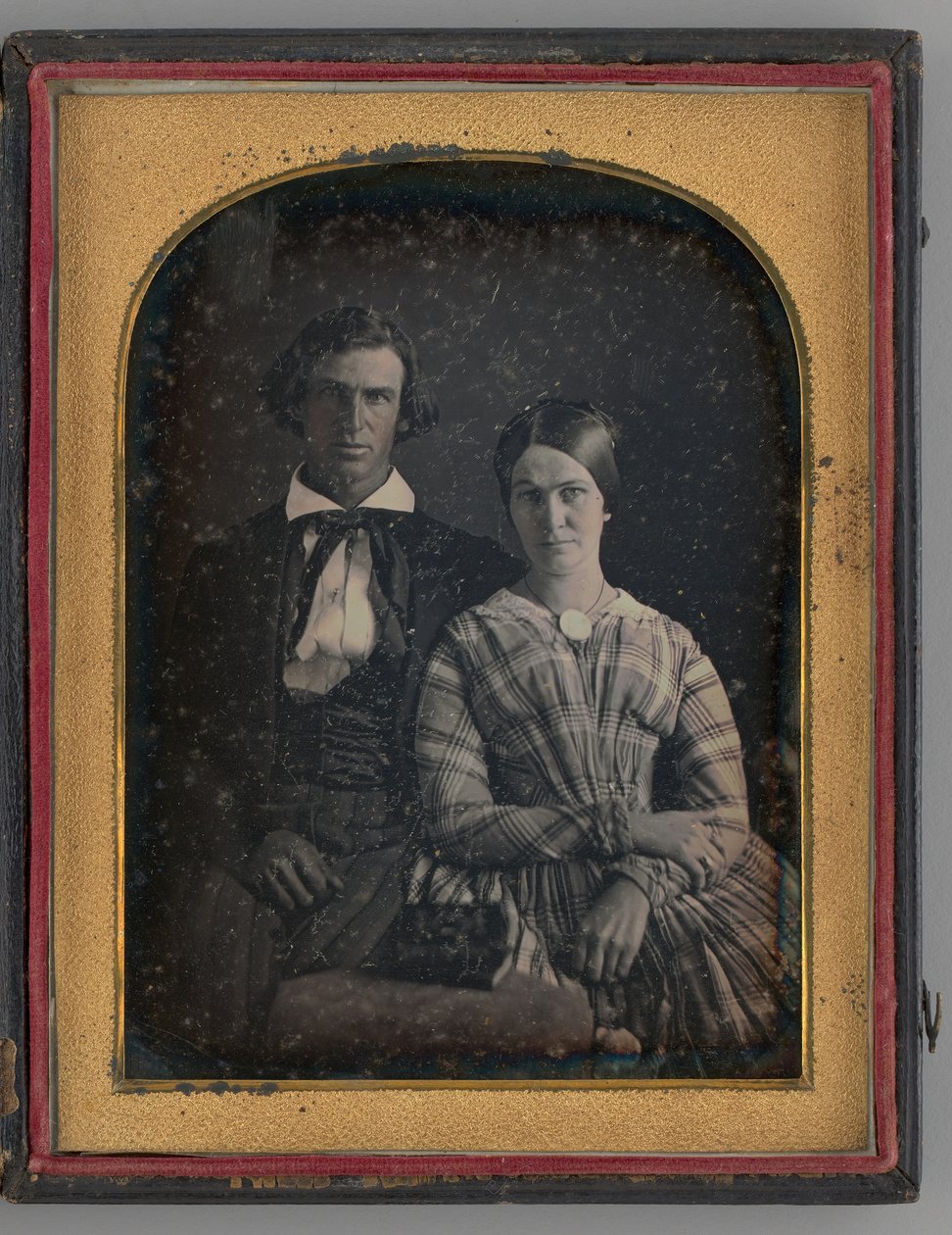 Ongenoemd portret van een man en vrouw, 1845 door Montgomery Simons