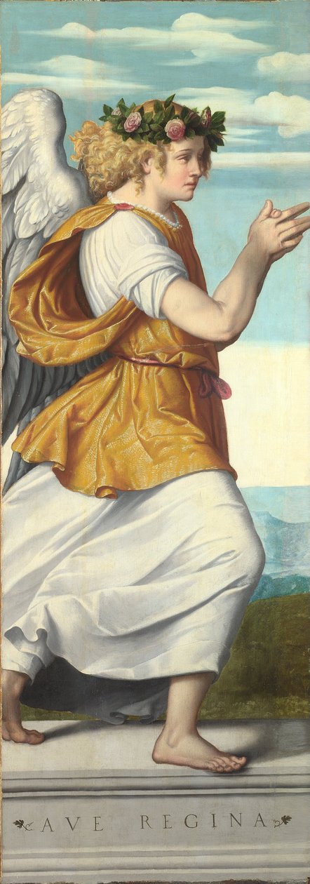 Een aanbiddende engel (2) door Moretto da Brescia