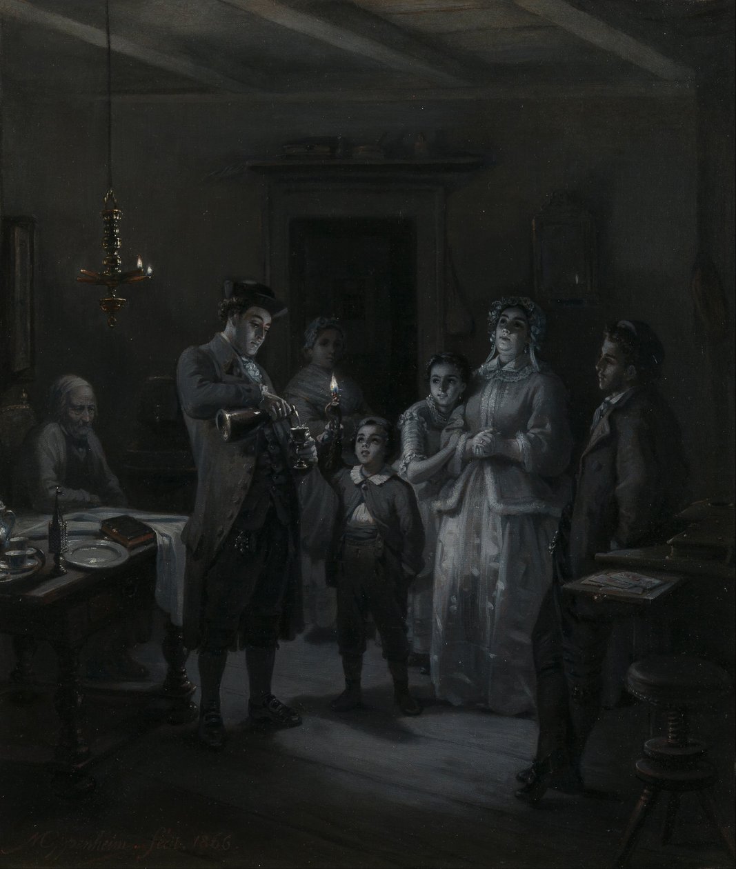 Het einde van de sabbat door Moritz Daniel Oppenheim