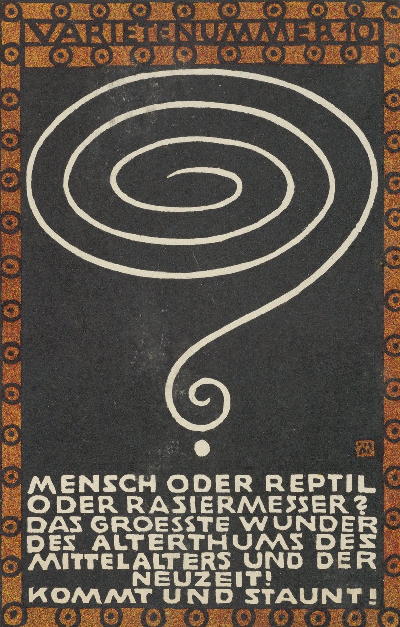 Varietenummer 10: Mens of Reptiel of Scheermes, 1907 door Moritz Jung