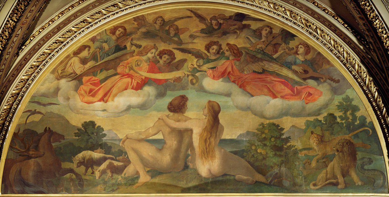 Lunette in de foyer van de Weense Staatsopera: De schepping van Joseph Haydn door Moritz Ludwig von Schwind