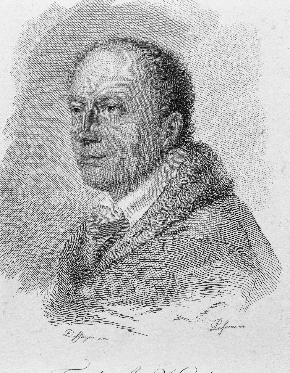 Portret van Friedrich Kind, gegraveerd door Passini (gravure) door Moritz Michael (after) Daffinger