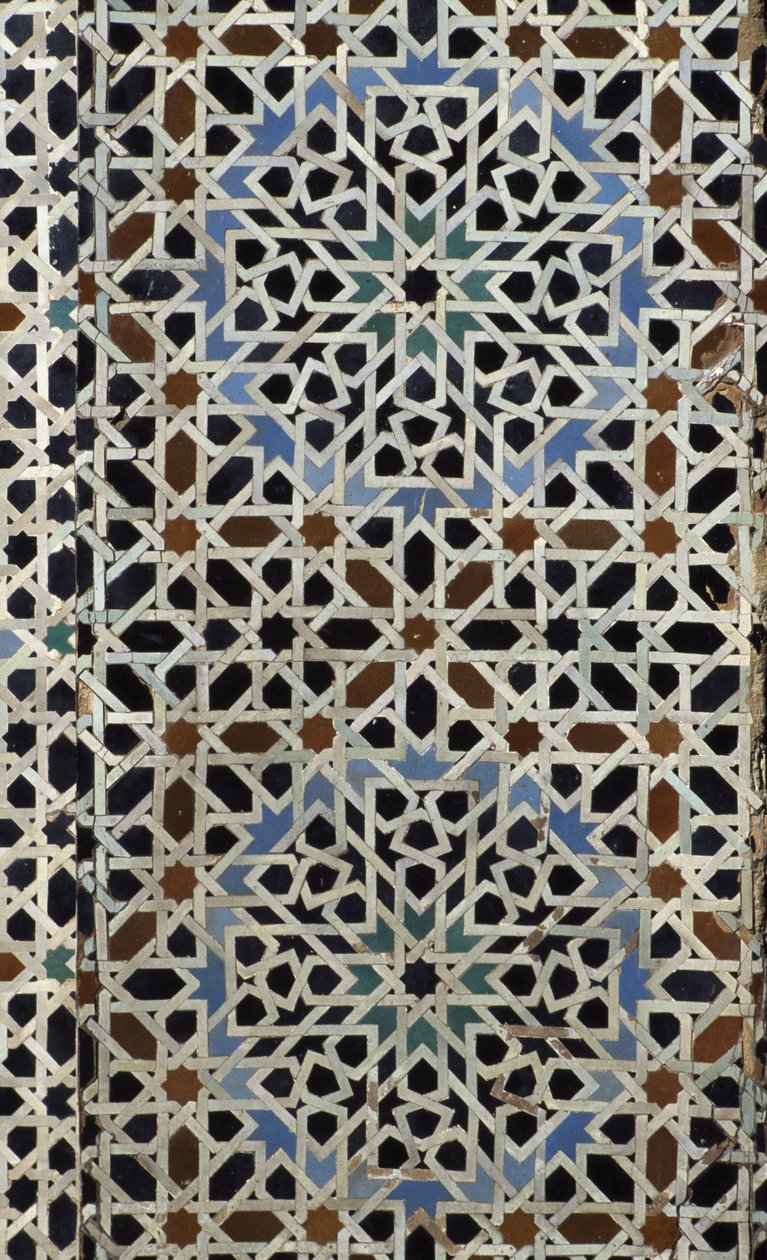 Bou Inania Madrasa, zellij tegelwerk, 14e eeuw door Moroccan School