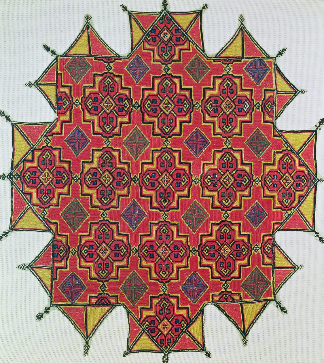 Textiel met geometrisch patroon door Moroccan School