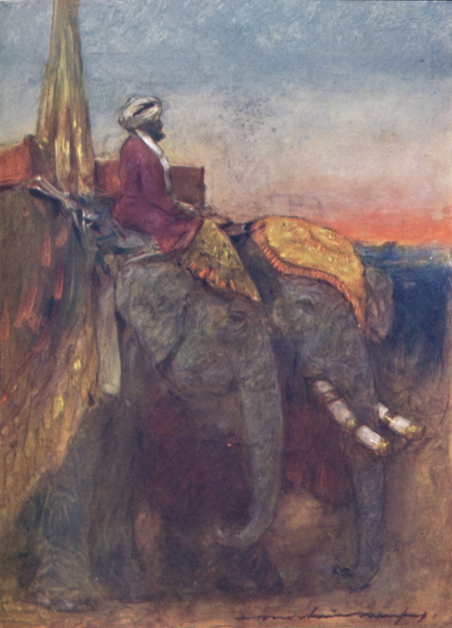 Jaipur olifanten door Mortimer L Menpes
