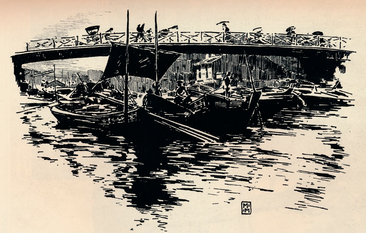 Osaka, Japan, ca. 1900 door Mortimer L Menpes