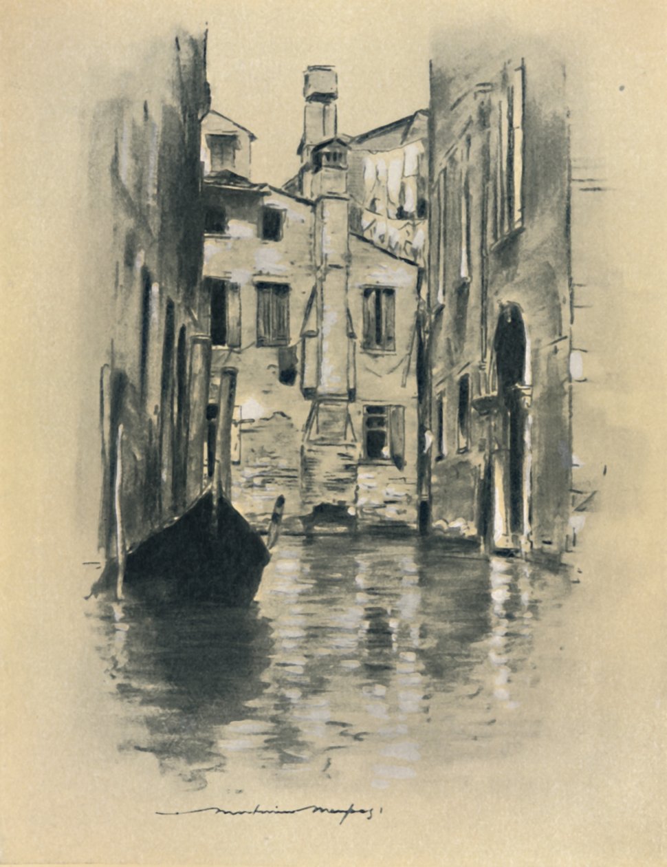 Straat in Venetië door Mortimer L Menpes