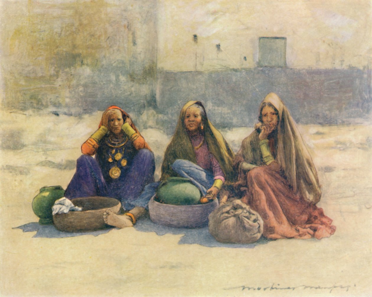 Marktvrouwen van Ajmere door Mortimer Ludington Menpes