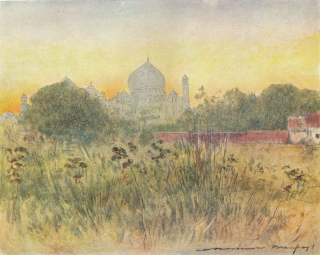 De Taj Mahal, Agra, 1905 door Mortimer Ludington Menpes
