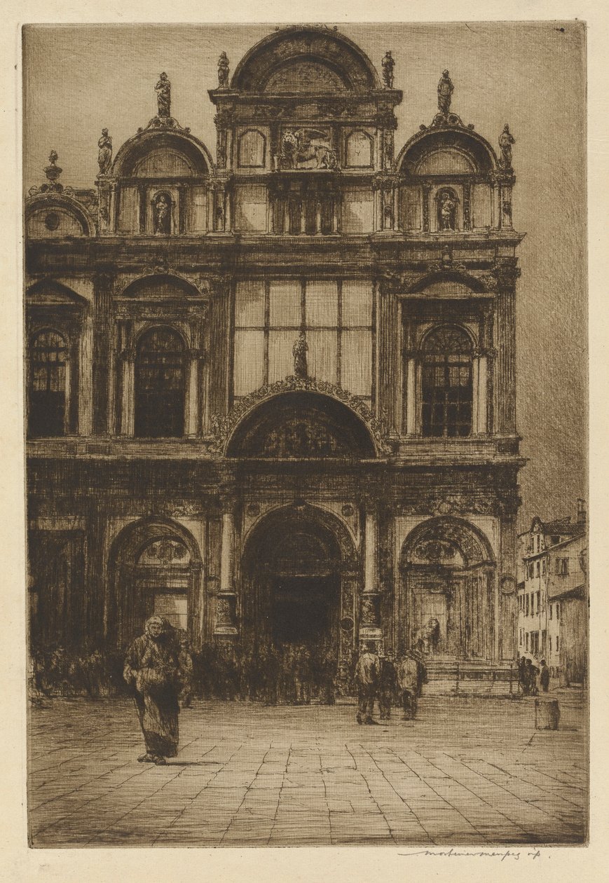 Façade van de Scuola di San Marco, Venetië door Mortimer Menpes