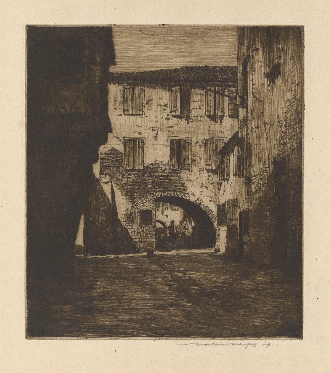 In een Zijstraat, Chioggia door Mortimer Menpes