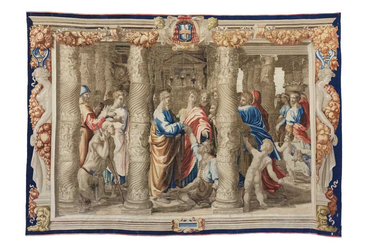 Sint Petrus geneest de kreupele, c.1630 door Mortlake Tapestry Manufactory